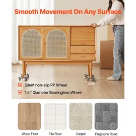 Vevor Möbelwagen 4er-Set, 158 x 158 x 65 mm, 200 kg Tragkraft, aus Stahl mit dreieckiger Lenkrolle, Transportroller für Haushaltsgeräte, Sofa, Kühlschrank