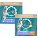 2 x 1,4 kg Purina One Coat & Hairball (€ 9,27/kg) mit Huhn für Katzen