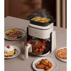 Jimmy Heißluftfritteuse Multifunktional AF3 4L 360° sichtbarer Frittiertopf 8 Voreinstellungsmenüs HD-Touch-Display 1100W
