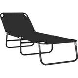Outsunny Sonnenliege 188 x 56 x 28 cm Schwarz