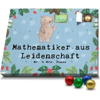 Mr. & Mrs. Panda Schoko Adventskalender Mathematiker Leidenschaft - Blau Pastell - Geschenk, Schokoladen Adventskalender, Beruf, Student Mathe, Mit... - Blau