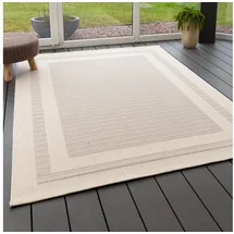 Steffensmeier In- und Outdoor Teppich Bergen Küche Balkon Garten Flur, wasserfest, Kunststoff, Bordüre Grau, Größe: 200x250 cm