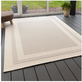 Steffensmeier In- und Outdoor Teppich Bergen Küche Balkon Garten Flur, wasserfest, Kunststoff, Bordüre Grau, Größe: 200x250 cm