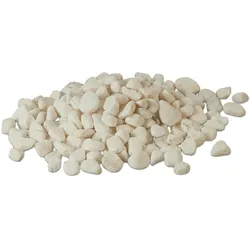 Relaxdays Marmorkies, 5kg, Dekosteine, 15 - 25mm, Kieselsteine, Gartenkiesel, Beet, Blumentopf, Grab, Zierkies, weiß