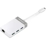 TRENDNET TUC-ETGH3 USB-Hub 3 Port USB-C®, USB-A, RJ45 USB 3.0 5 GBit/s Grau