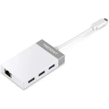 TRENDNET TUC-ETGH3 USB-Hub 3 Port USB-C®, USB-A, RJ45 USB 3.0 5 GBit/s Grau