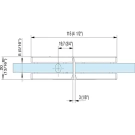 Colcom 8505N Duschtür Scharnier 180 Grad Glas-Glas Messing verchromt poliert