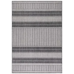 In Outdoor Teppich Beige, Vintage Design, Flachgewebe, Wetterfest