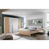 Boxxx Schlafzimmer, Weiß, Eiche, Holzwerkstoff, 6 Fächer, 180x200 cm, in verschiedenen Größen erhältlich,Typenauswahl, Schlafzimmer, Komplette Schlafzimmer