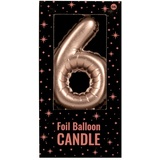 PD-Party 7060006 Folie Luftballon Kerze | Birthday Candles | Geburtstag Kerzen | Partei Dekoration - 6, Rosa, 10cm Länge x 5.5cm Breite x 1.5cm Höhe