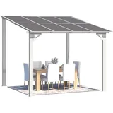 UNIONLINE Aluminium-Pavillon, 2,4 x 2,4 m, Wandmontage, Metallmarkisen, Pavillons, Hardtop-Dach, Pergola, Robuste Metall-Pergola Für Den Garten, Weiß