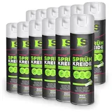 Spraytive 12 x 500ml Sprühkreide neon-pink - Abwaschbare leuchtende Kreidefarbe, Outdoor Kreidespray, Bodenmarkierung, Temporäres Markierungsspray, Farbspray für Asphalt, Gras, Beton