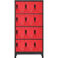 VidaXL Schließfachschrank Anthrazit und Rot 90x45x180 cm Stahl