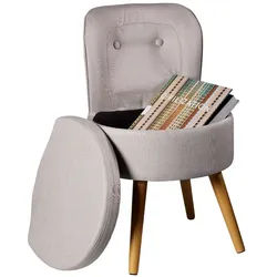 ECHTWERK Kleiner Sessel/Hocker "VINCE"  - grau