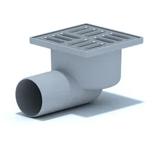 Belvit Bodenablauf Edelstahl DN50 100x100 mm Abgang Waagerecht Duschablauf Badablauf