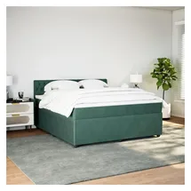 vidaXL Boxspringbett 180 x 200 cm Dunkelgrün