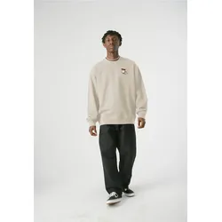Sweatshirt CLEPTOMANICX "Guided Tour", Herren, Gr. L, beige, 100% Baumwolle, bestickt, casual, normal, Rundhals, Sweatshirts, mit lockerem Schnitt
