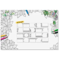 SIGEL Schreibtischunterlage Adult Coloring ohne Kalendarium weiß 20 Blatt