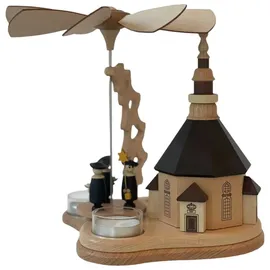 Zeidler Holzkunst Zeidler Holzkunst, Weihnachtsdeko, Kleine Pyramide mit Seiffener Kirche für 3 TL
