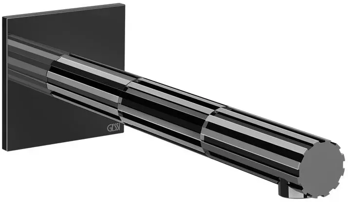 Gessi Incastri Waschtisch-Wandauslauf für separaten Mischer, Metall schwarz PVD - Metall schwarz PVD