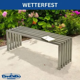 DanDiBo Ambiente Gartenbank 115 x 44 x 115 cm Silber
