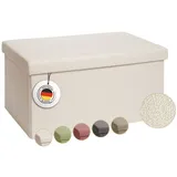 Laleni Sitzbank mit Stauraum groß - Truhenbank mit Stauraum 76x38 cm - Sitztruhe mit Stauraum - Bequemer Hocker mit Stauraum - Aufbewahrungsboxen - Sitzbank klein - Bequeme Sitzbox in Beige