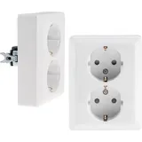 ChiliTec MILOS Schutzkontakt-Steckdose 2-fach 250V/ 16A, 1x UP, weiß