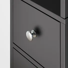 SoBuy Badzimmerschrank Schmal Badezimmer Hochschrank aus Holz mit verstellbaren Einlegeböden Wasserabweisender Badschrank, 20x180x20cm, BZR34-II-SCH - Schwarz