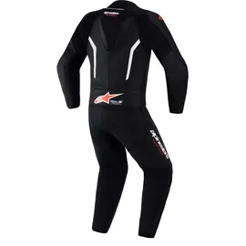 Alpinestars GP Force V2 Lederkombi - schwarz-blau-neonrot - 60