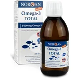 NORSAN Premium Omega 3 Fischöl Total Naturell hochdosiert 200 ml / 2.000mg Omega 3 pro Portion/Omega 3 Öl 1120mg EPA & 536mg DHA/ mit 800 IE Vitamin D3