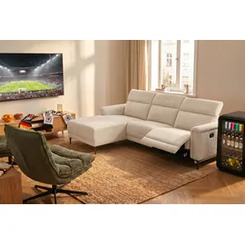 OTTO home Ecksofa OTTO HOME "LUND Cord, L-Form, 261 cm, man. o. elektr. Relaxfunktion (mit USB-A)", beige (creme), B:261cm H:97cm T:179cm, 100% Polyester, Sofas, Ecksofa, USB-C bei elektrischer Variante und Kopfteilverstellung