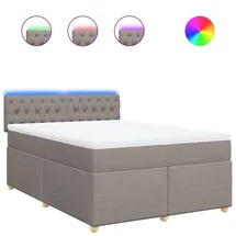 vidaXL Boxspringbett 140 x 200 cm Taupe