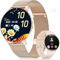 Lige FV21-D Smartwatch (3,6 cm, android ios), Elegante Damen-Smartwatch mit hochwertigem AMOLED-Display goldfarben