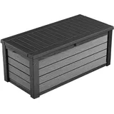 Keter Brushwood Auflagenbox, 454l Fassungsvermögen, aus 60% recyceltem Kunstsoff hergestellt, Maße: 145x69,7x60,3cm