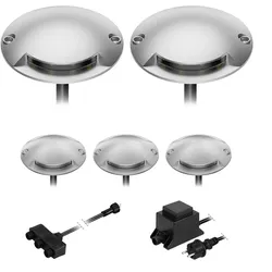 ledscom.de LED Boden-Aufbau-Leuchte Bunda, 1-flammig, für außen, befahrbar, warm-weiß, 5er Set