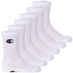 Champion Kinder Socken, 6er Pack - Crew Socken, einfarbig Weiß 31-34