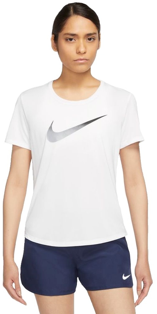 Nike Damen One Dri-Fit Swoosh Short-Sleeved Top weiß