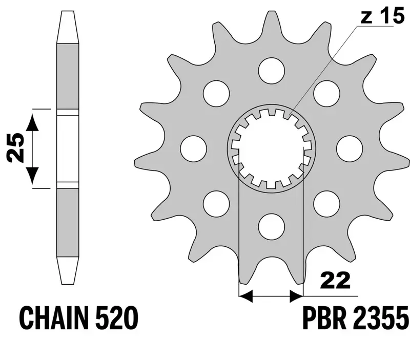 PBR Stahlstandard-Frontzahnrad – 520