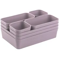 ENGELLAND - Schubladen-Organizer Set, 8-teilig, Farbe: Flieder-Lila, universell verstellbar,