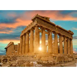 Fototapete PAPERMOON "Parthenon Athens", bunt (mehrfarbig), B:3,5m L:2,6m, Vlies, Tapeten