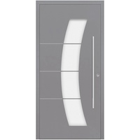 Aluminium-Haustür Moderno M340 Premium Silbergrau Metallic 110 cm x 210 cm DIN L