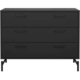 Home Affaire Kommode HOME AFFAIRE "Dana, Aufbewahrung, Schubladenschrank, Stauraum", schwarz (matt schwarz), B:98,7cm H:76,6cm T:39,8cm, Holzwerkstoff, Sideboards, Kommode, Sideboard mit 3 Schubladen, Metallbeine, Breite 99 cm