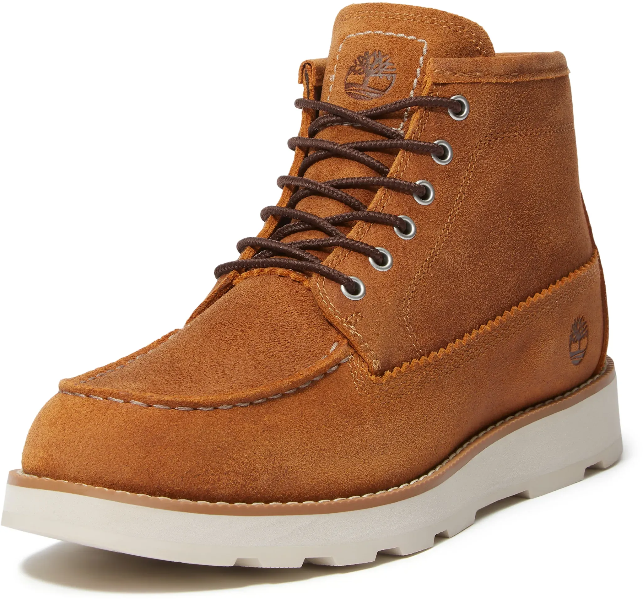 Schnürboots TIMBERLAND "BRITTON MILLSMID LACE UP CHUKKA BOOT", Herren, Gr. 41,5, rust suede, Leder, Schuhe Schnürboots, Winterstiefel, Schnürstiefel, Winterschuhe