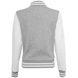 Build Your Brand Sweat College Jacke Grey / White XL
