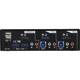 InLine KVM Desktop Switch, 2-fach, DisplayPort, USB 3.0 Hub, mit Audio