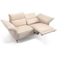 Sofanella 2-Sitzer Leder CUNEO, Relaxsofa, Designsofa, Designer Couch, Italienisches Sofa, 2er Sofa beige