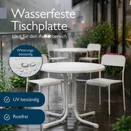 Beautissu Bistroni Bistrotisch Ø 80 x 70 cm Weiß