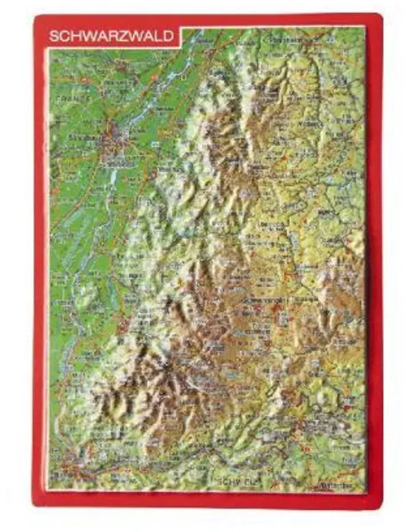 Schwarzwald  Reliefpostkarte. Black Forest. Foret-Noire. Black Forest. Foret-Noire