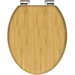 Schütte WC Sitz BAMBUS, massiver Toilettendeckel mit Absenkautomatik aus nachhaltigem Rohstoff, Klobrille, Klodeckel Holz,