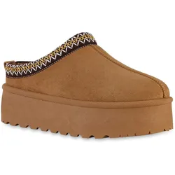 Damen Pantoffeln in Hellbraun
